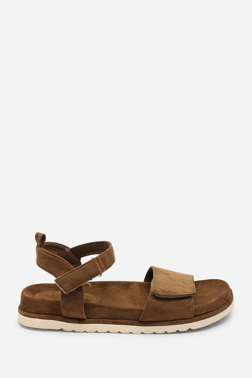 Corfu Velcro Multi Strap Sandals In Khaki Suede