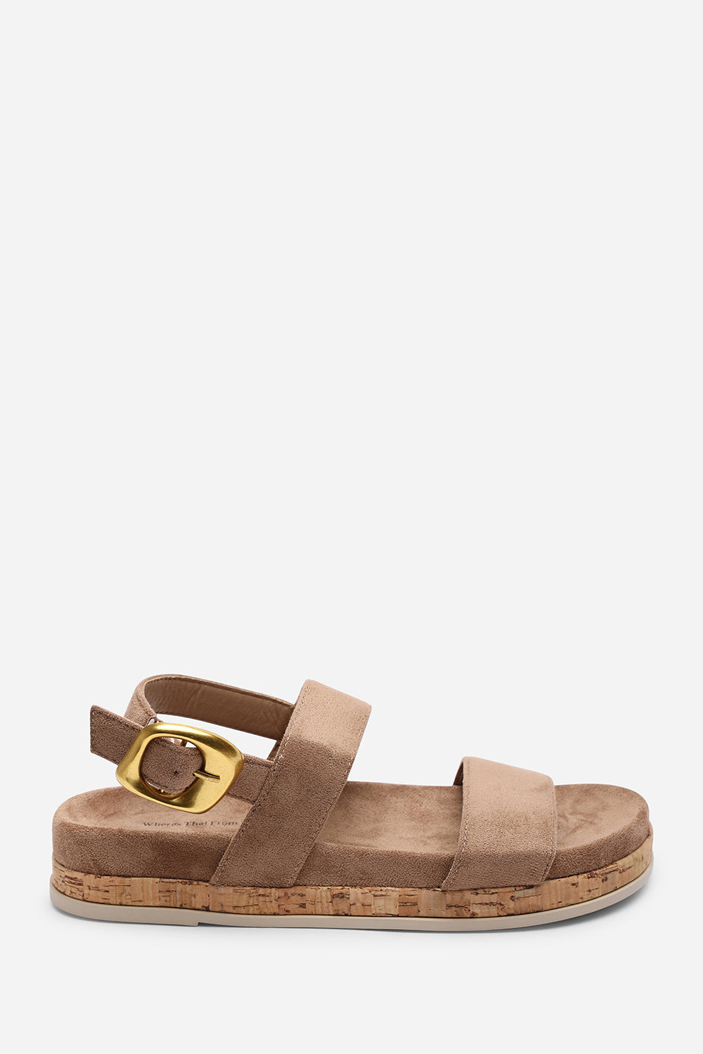 Banyan Double Strap Flatform Camel Suede Sandal