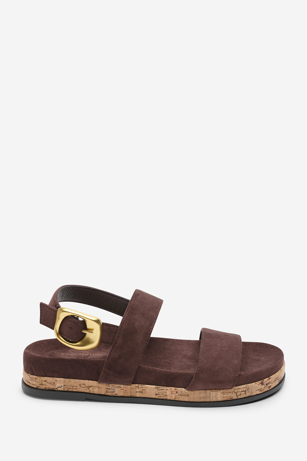 Banyan Double Strap Flatform Dark Brown Suede Sandal