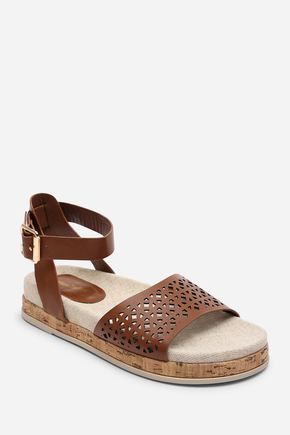 Bask Cutout Design Flatform Tan Sandal