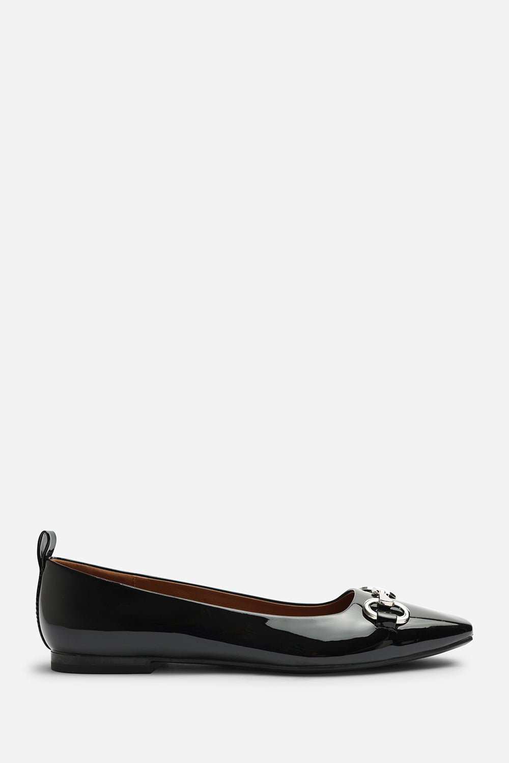 Ovarelle Wide Fit Girl's School Shoe Ballet Flats With Front Buckle Detail