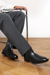 Mason Black Formal Mens Slip On Classic Chelsea Ankle Boots