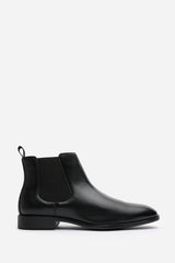 Mason Black Formal Mens Slip On Classic Chelsea Ankle Boots
