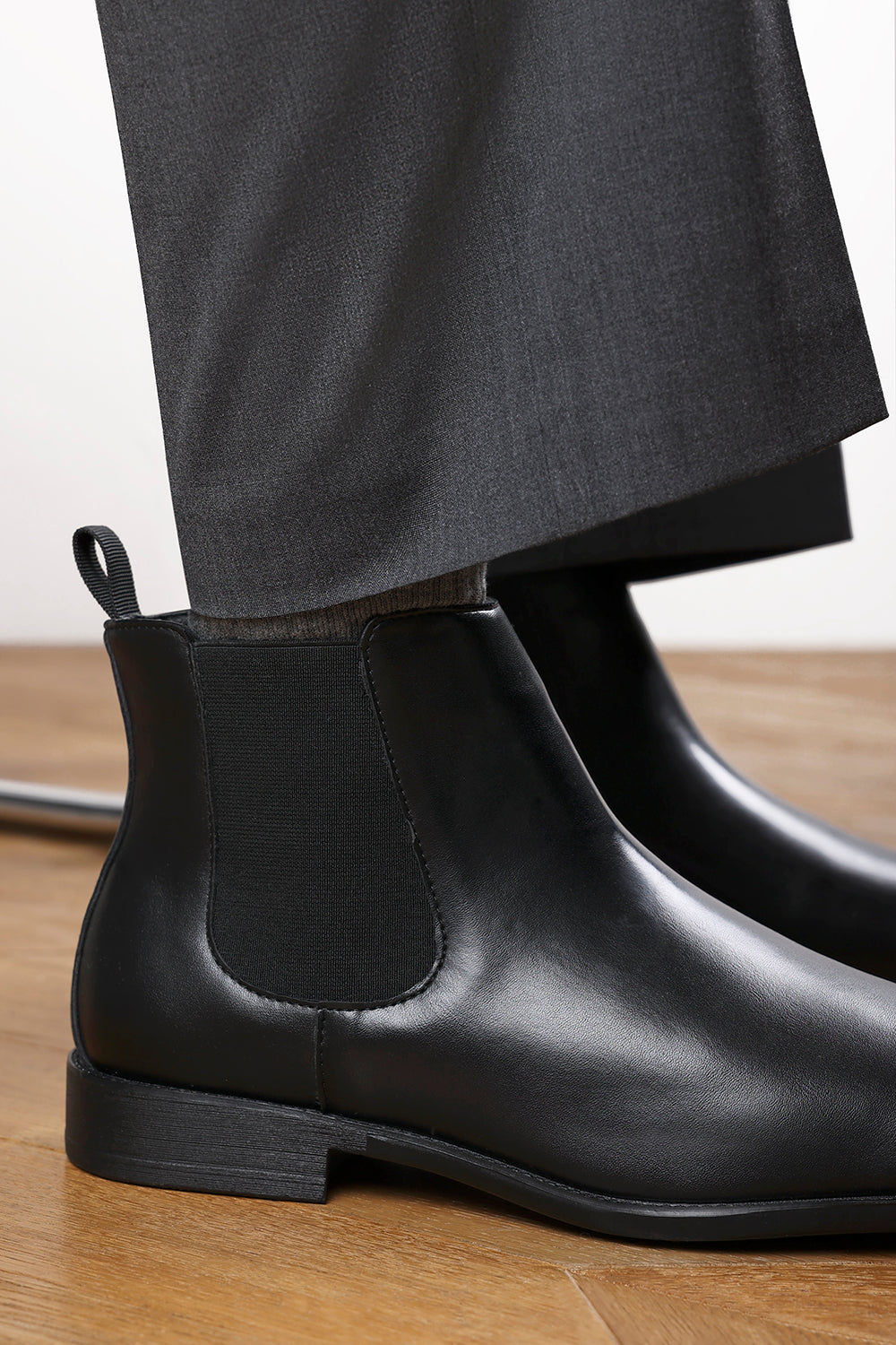 Mason Black Formal Mens Slip On Classic Chelsea Ankle Boots
