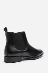 Mason Black Formal Mens Slip On Classic Chelsea Ankle Boots