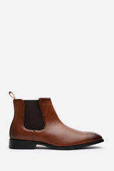 Mason Tan Formal Mens Slip On Classic Chelsea Ankle Boots