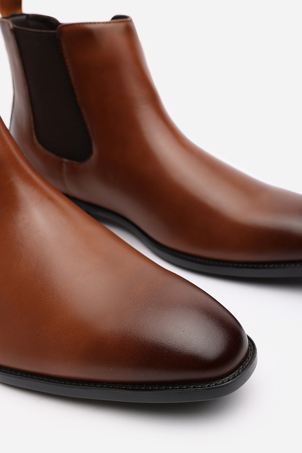 Mason Tan Formal Mens Slip On Classic Chelsea Ankle Boots