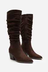 Drelia Ruched Western Knee High Boot