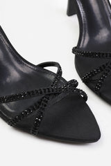 Yolanda Black Wrap-Around Straps Stiletto Heel