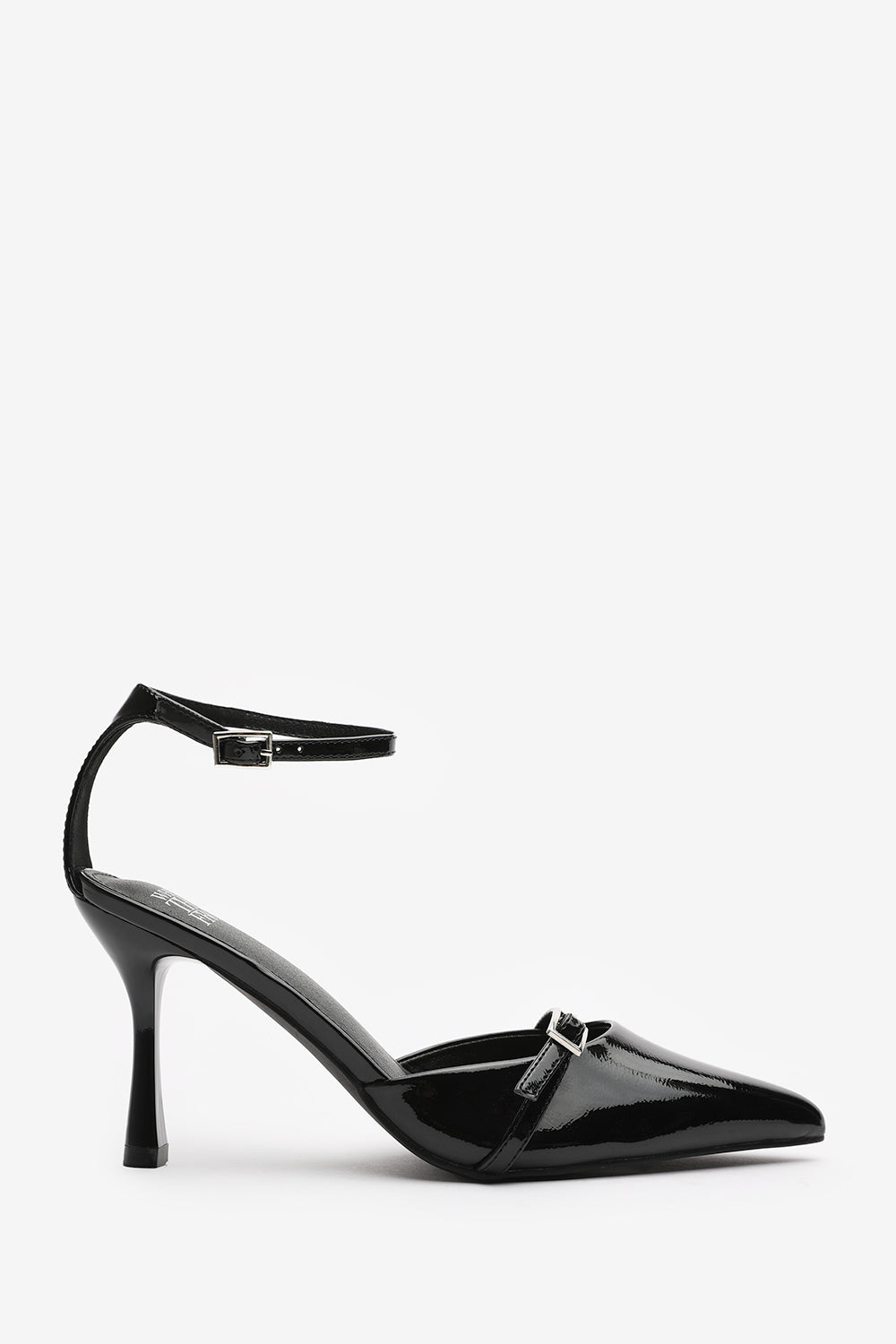 Talise Pointed Toe Stiletto Heels In Black Faux Leather