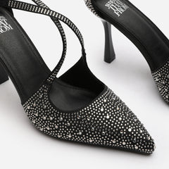 Ralenae Embellished Pointed Toe High Heels with Buckle Closure