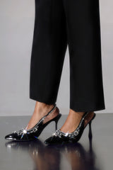 Channing Black Crystal Embellished Slingback Heel