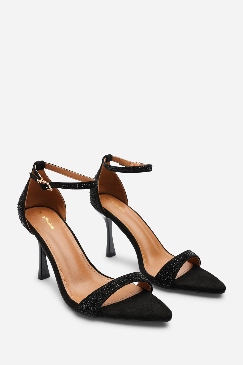 Wilma Black Embellished Pointed Stiletto Heels