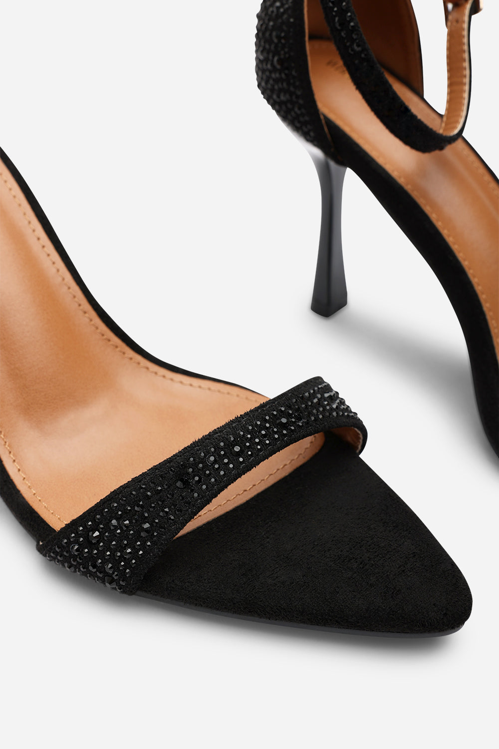 Wilma Black Embellished Pointed Stiletto Heels