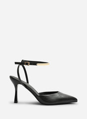 Ruvora Pointed Toe Stiletto Heels with Ankle Strap Closure