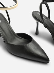 Ruvora Pointed Toe Stiletto Heels with Ankle Strap Closure