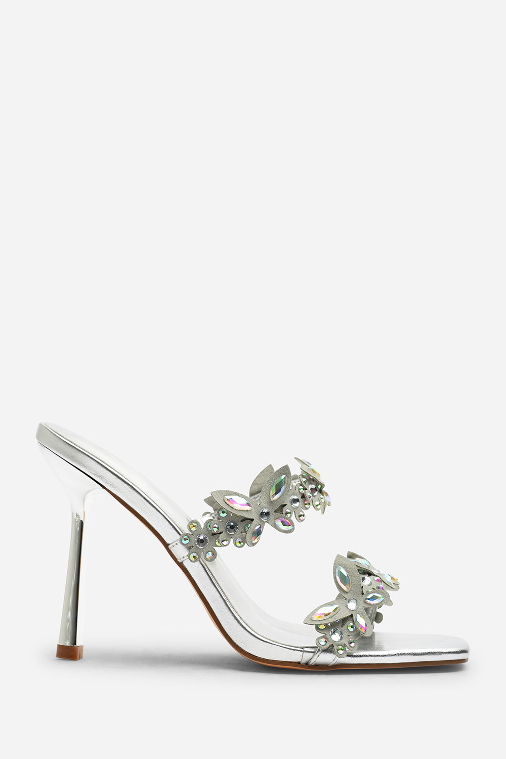 Rynelle Slip On Gem Embellished Open Toe High Heels Sandals