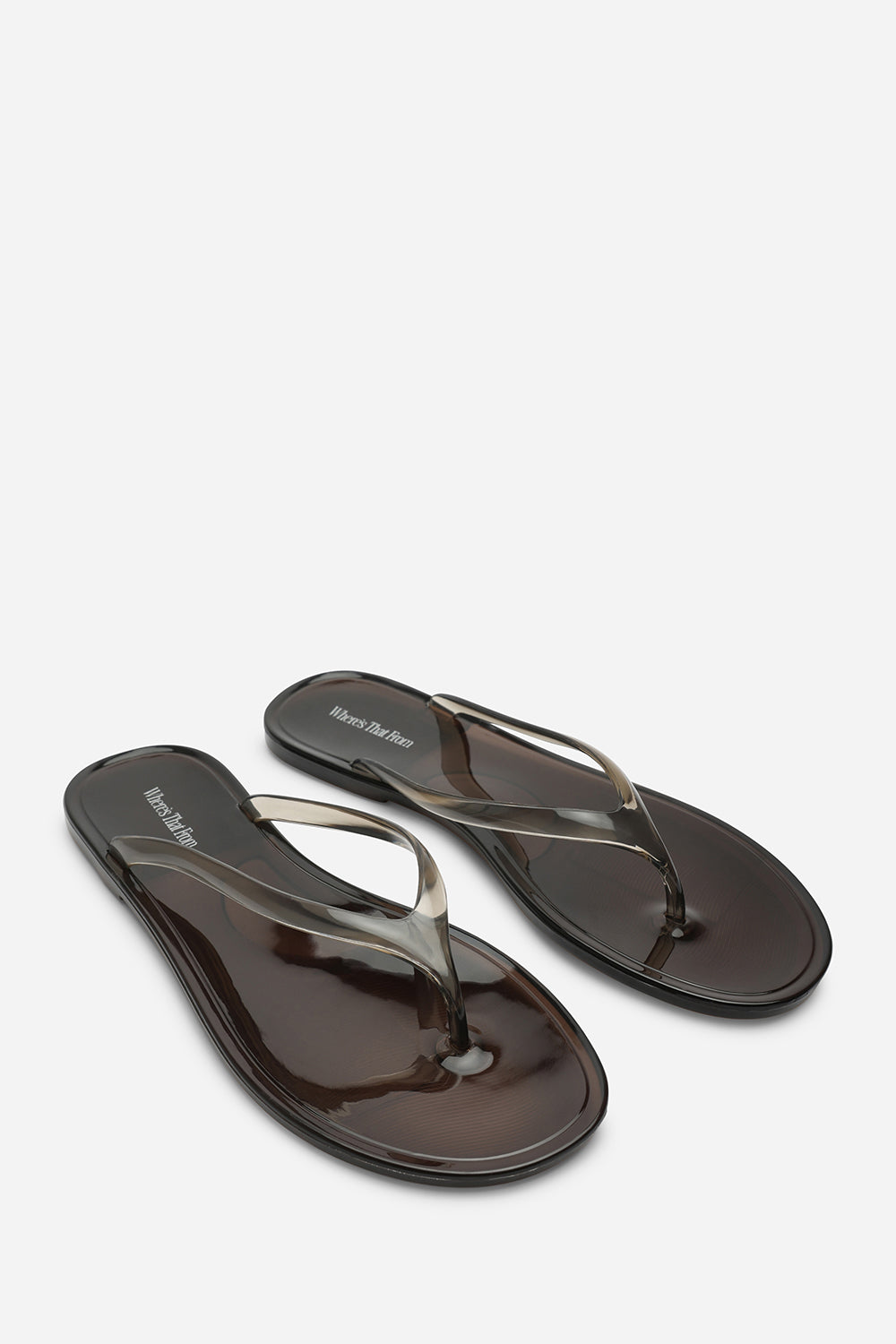 Chandler Black Clear Jelly Thong Flip Flop Sandals