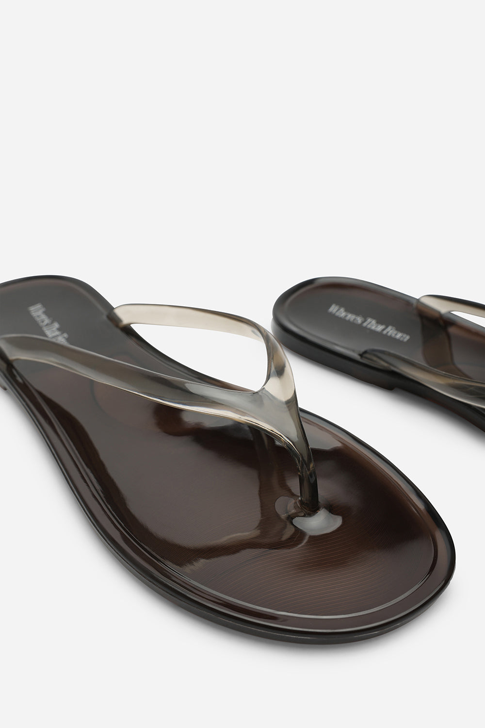 Chandler Black Clear Jelly Thong Flip Flop Sandals