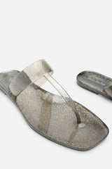 Rosalyn Smoke Glitter Thong Flip Flop Sandals