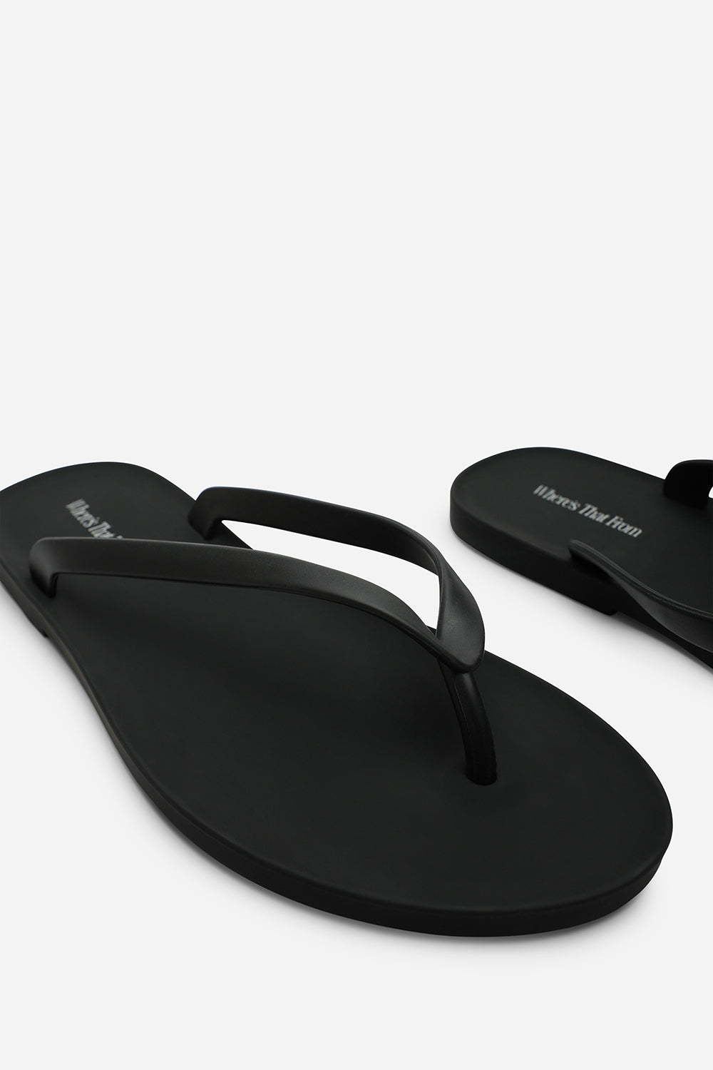 Kailany Black Matte Jelly Thong Flip Flop Sandals