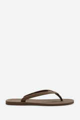 Kailany Chocolate Brown Matte Jelly Thong Flip Flop Sandals