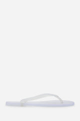 Kailany White Matte Jelly Thong Flip Flop Sandals