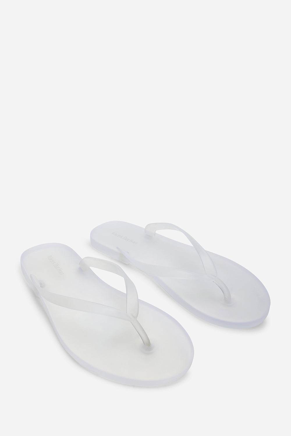 Kailany White Matte Jelly Thong Flip Flop Sandals