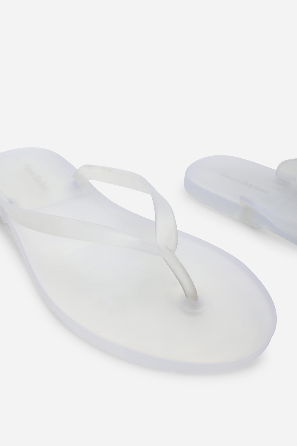 Kailany White Matte Jelly Thong Flip Flop Sandals