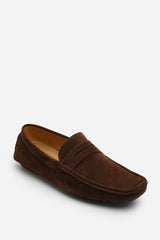 ALEX DRIVING SHOES IN BROWN SUEDE