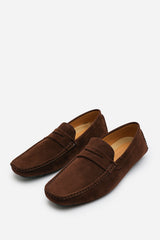 ALEX DRIVING SHOES IN BROWN SUEDE