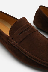 ALEX DRIVING SHOES IN BROWN SUEDE