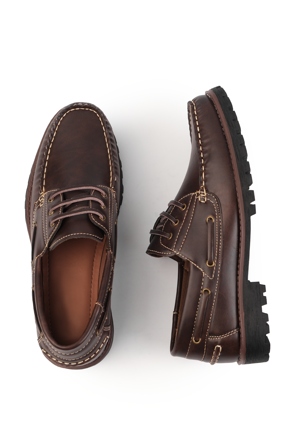 ISAAC CHUNKY BOAT SHOES IN BROWN