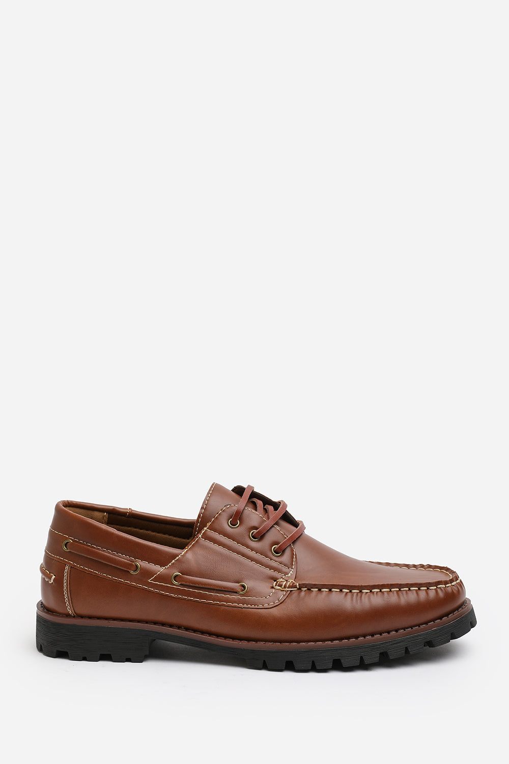 ISAAC CHUNKY BOAT SHOES IN BROWN