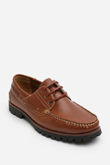 ISAAC CHUNKY BOAT SHOES IN BROWN