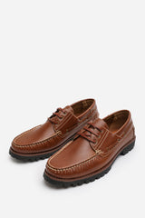 ISAAC CHUNKY BOAT SHOES IN BROWN