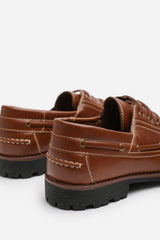 ISAAC CHUNKY BOAT SHOES IN BROWN