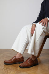 ISAAC CHUNKY BOAT SHOES IN BROWN