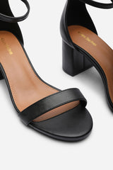 Ravenae Open Toe Block Heeled Sandals with Buckle Closure