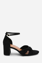 Avelia Black Strappy Block Heel Sandal