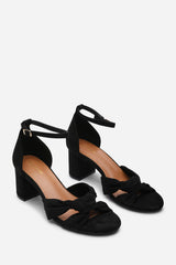 Avelia Black Strappy Block Heel Sandal