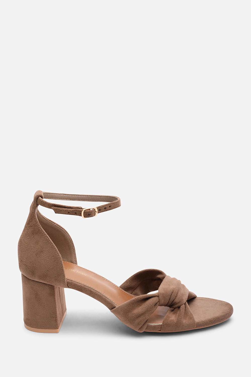 Avelia Camel Strappy Block Heel Sandal