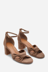 Avelia Camel Strappy Block Heel Sandal