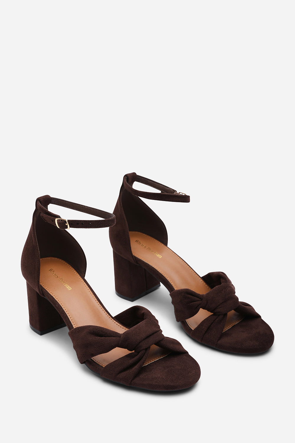 Avelia Dark Brown Strappy Block Heel Sandal