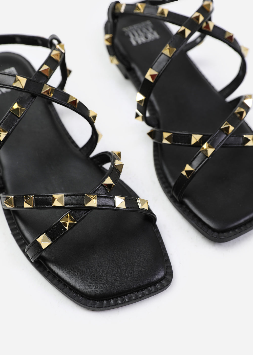 Salena Black Multi Strap Studded Gladiator Sandals