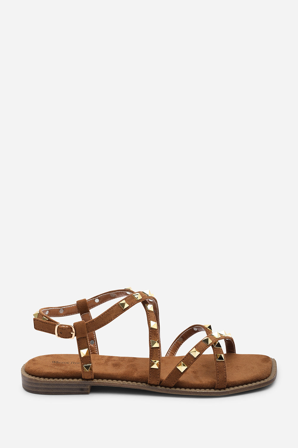 Montana Gladiator Sandal With Studd Detail In Cognac Suede