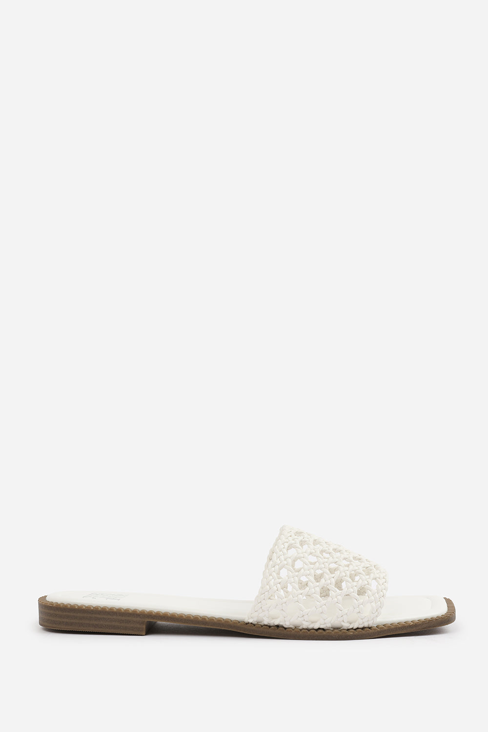 Anastasis Woven Strap Flat Sandals In White