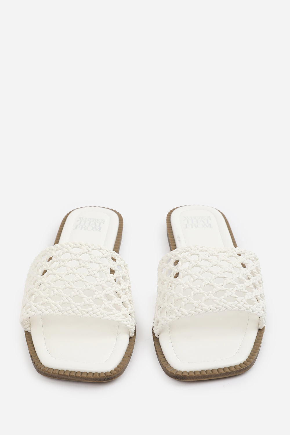 Anastasis Woven Strap Flat Sandals In White
