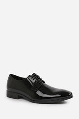 DAVID LACE UP DERBY FORMAL DRESS WORK SHOES IN BLACK PATENT