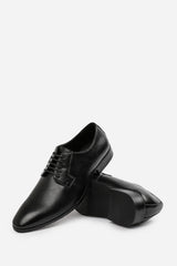 DAVID LACE UP DERBY FORMAL DRESS WORK SHOES IN BLACK FAUX LEATHER
